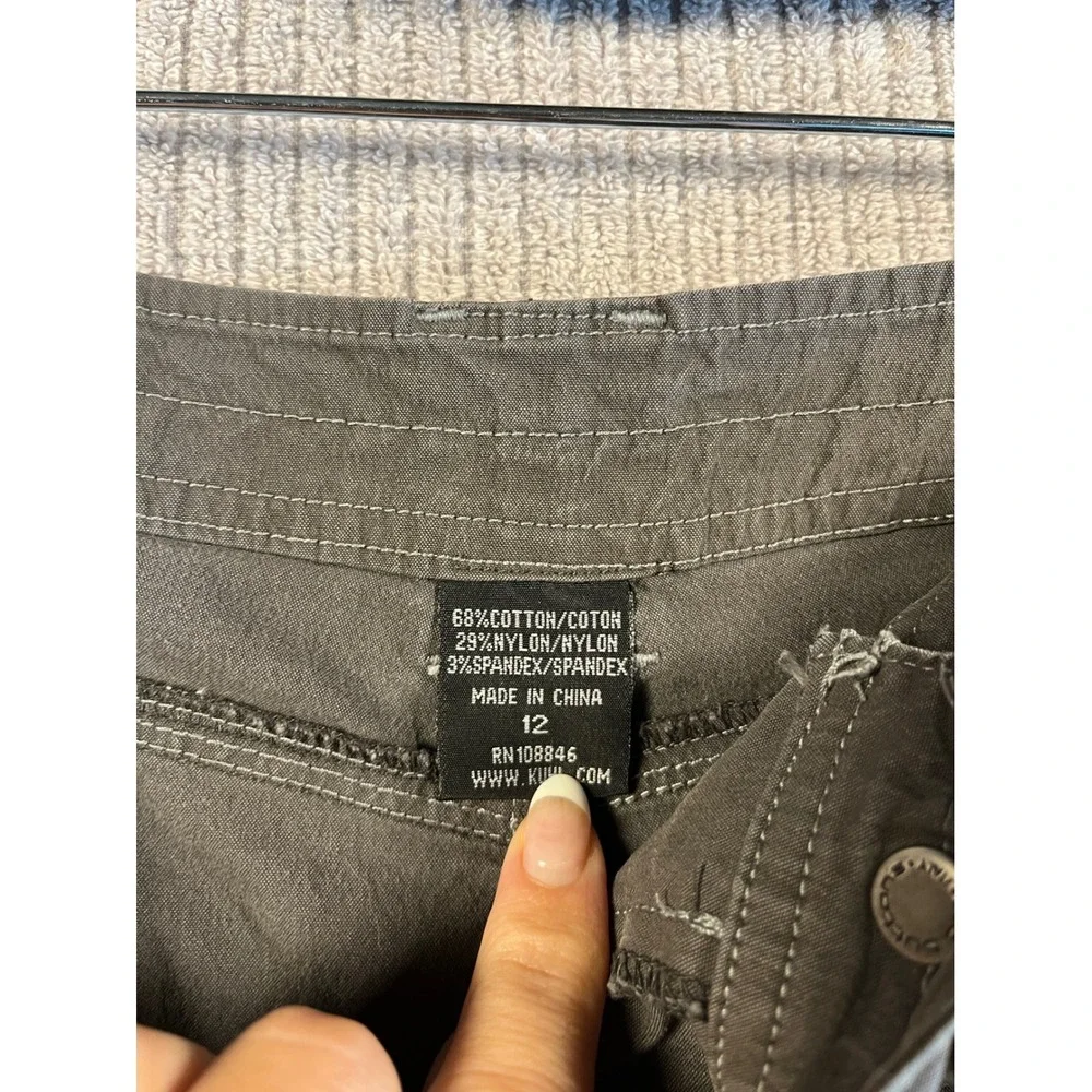 Kuhl Skirt Womens 12 Gray Olive A-Line Utility Hiking Y2K Outdoor Cotton Nylon